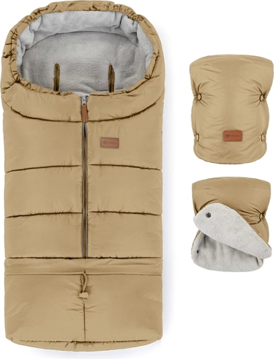 Petite&Mars set wintervoetenzak Jibot 3-in-1 en kinderwagenhandschoenen Jasie sweet toffee