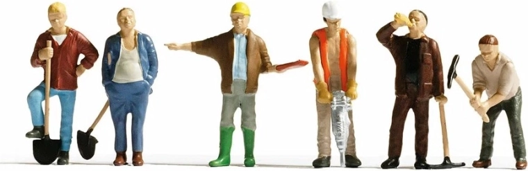 Noch set figuren graafwerkers H0 (6 stuks)