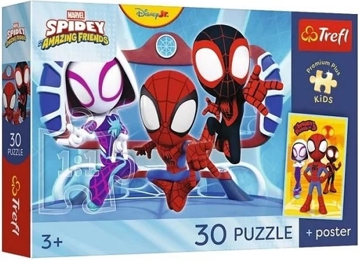 Premium puzzel voor kinderen Spidey in actie (30 stukjes)