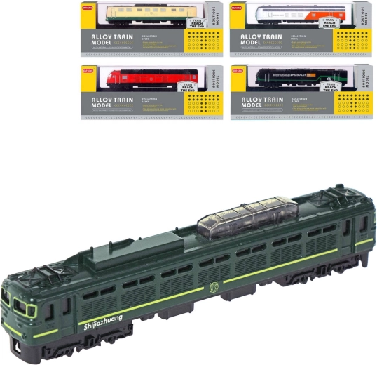 Metalen locomotief op voet met rails 15 cm (1:87) - 1 stuk