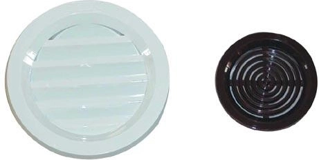 Ventilatierooster met gaas, diameter 75 mm, bruin