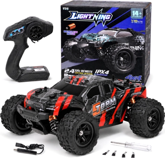 Terrein RC buggy 4x4 2,4 GHz met borstelloze motor, schaal 1:18 - 1 stuk