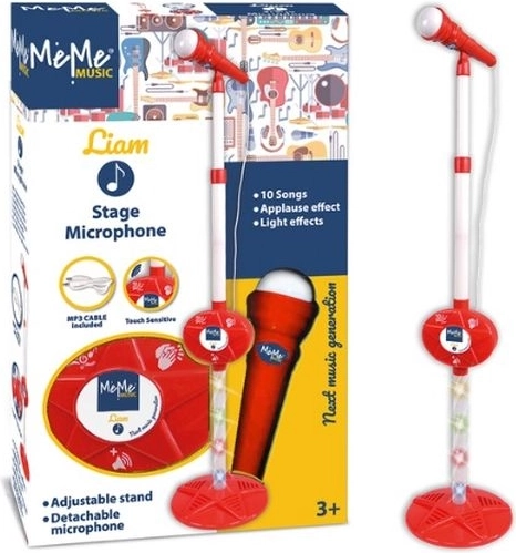 Meme microfoon op standaard rood