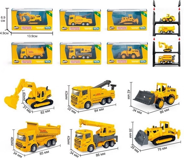 Metalen bouwvoertuig 8,5 cm