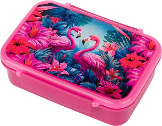 Baagl lunchbox met vakjes Flamingo
