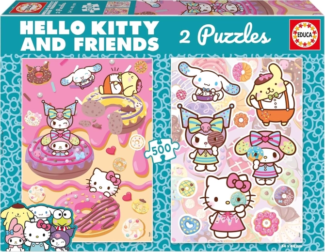Puzzle EDUCA Hello Kitty en vrienden – Donuts, 2×500 stukjes