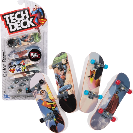 Tech Deck fingerboard set van 4 mini skateboards om te monteren DC Comics Superman