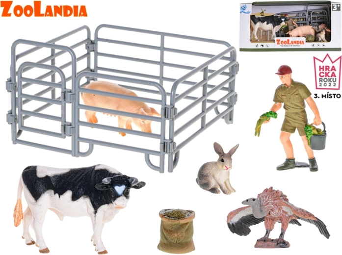 Zoolandia boerderij met stier en dieren – speelset met accessoires