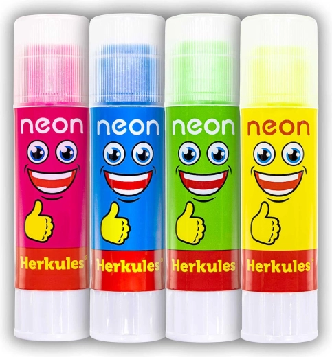 Herkules Neon lijmstift 15 g met glitters
