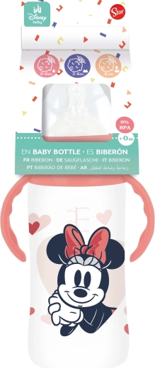 Babyfles met handgrepen 360 ml met antikrampjessysteem MINNIE