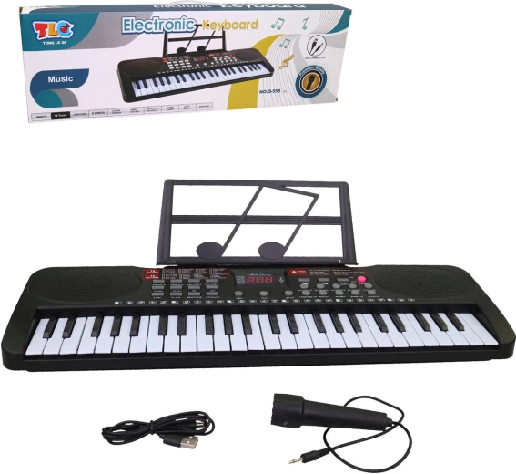 MaDe kinder-elektronische piano met microfoon, 49 toetsen