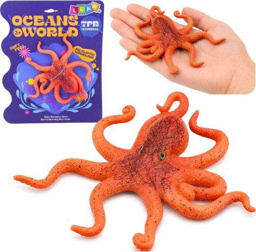 Realistische rubberen octopusfiguur 12 cm