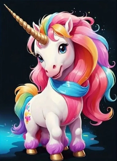 Diamant schilderen – eenhoornveulen 30 × 40 cm