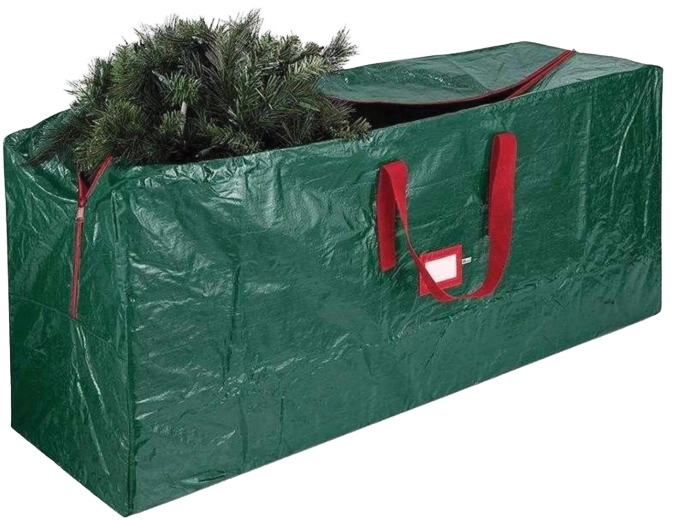 Groene opbergtas voor het opbergen van een kerstboom 122 × 38 × 50 cm