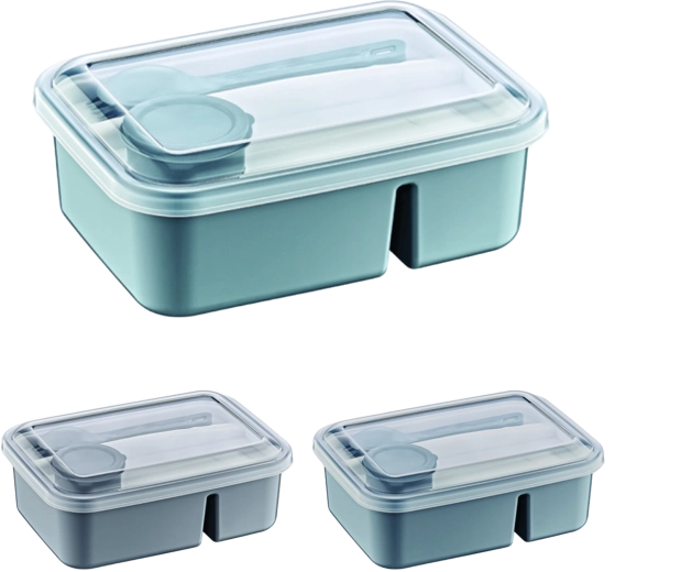 Rechthoekige lunchbox met vakken 920 ml