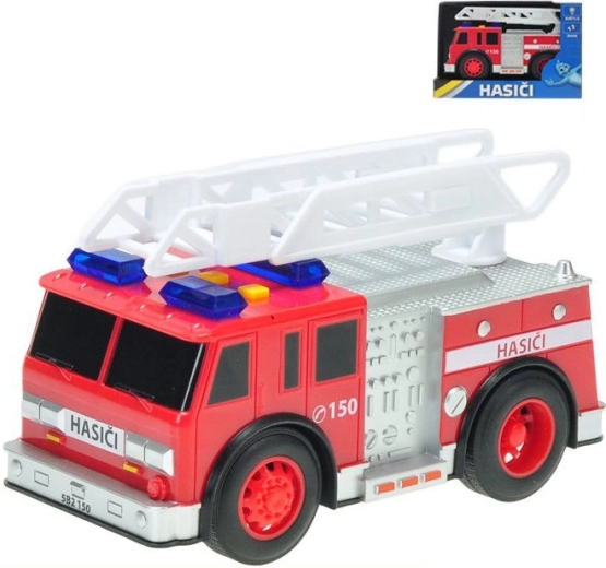 Brandweerauto met licht en geluid 18 cm - 1 stuk