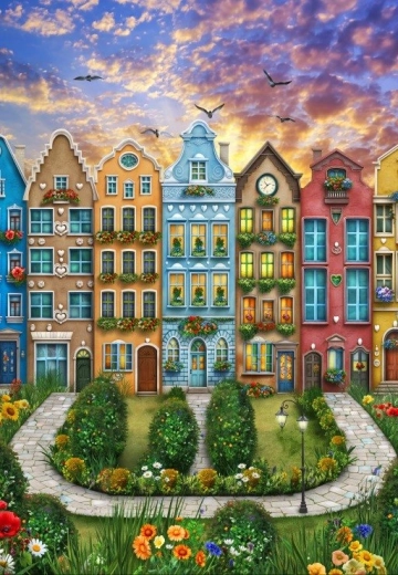 Alipson puzzel Regenboogdorp 1000 stukjes