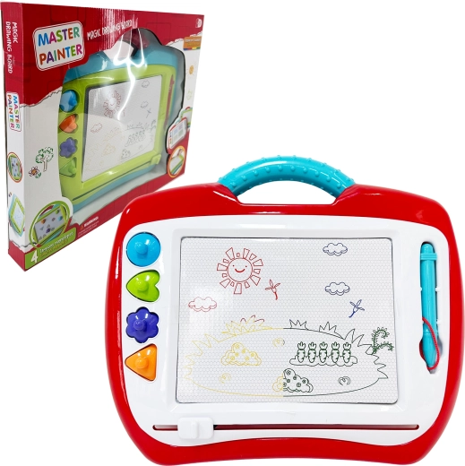 Groot magnetisch tekenbord met stempels – kleurrijk