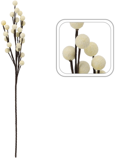 Decoratief gras met witte bolletjes 84 cm