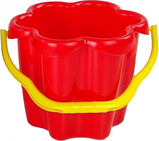 Plastic emmer Bloemetje voor in het zand – Rood