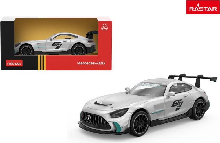 Metalen automodel Rastar Mercedes-AMG GT2 1:43 zilverkleurig