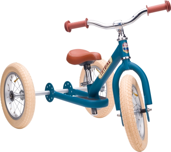 Trybike blauwe kinderloopfiets 2-in-1 (driewieler en tweewieler)