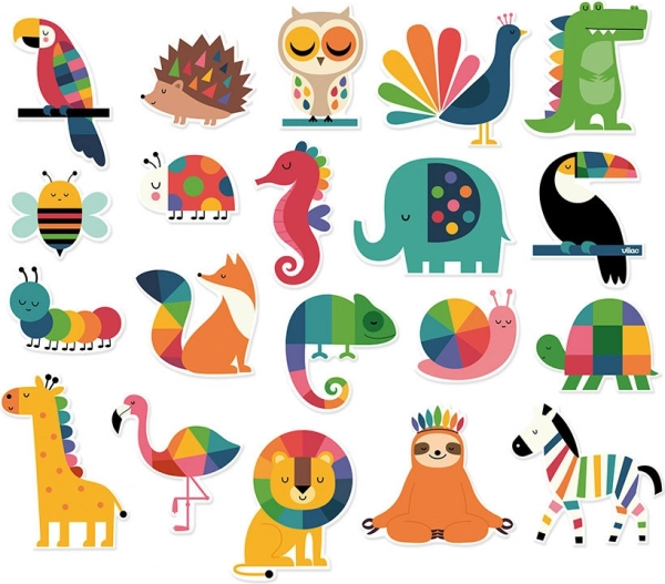 VILAC magneten regenboogdiertjes, 20 stuks