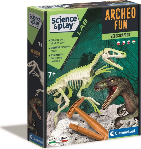 Clementoni Science & Play ArcheoFun: lichtgevende skelet van een velociraptor