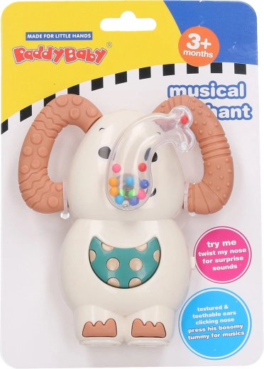 Rammelaar olifant met licht en geluid 12 cm