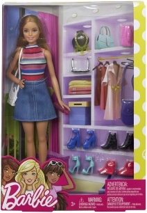 Barbiepop met kledingkast en accessoires