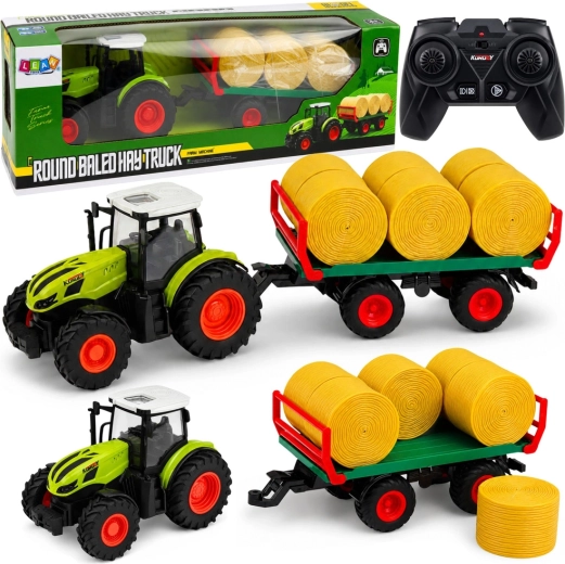 RC landbouwtractor met aanhanger en hooibalen 1:24