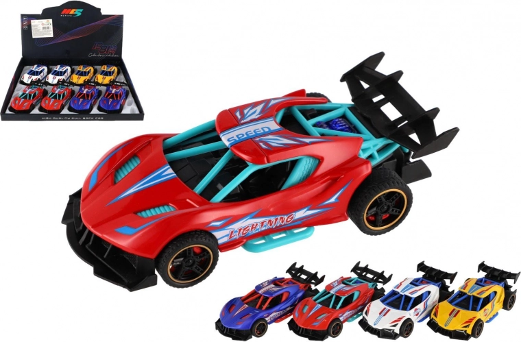 Metalen sportautootje 14 cm met terugtrekmechanisme