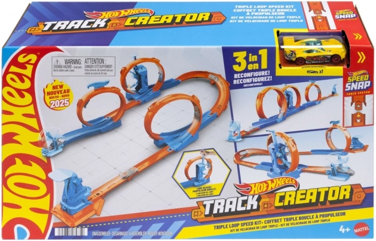 autobaan hot wheels track creator – drie loopings
