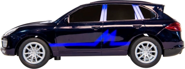 Snelle op afstand bestuurbare auto met donkere ramen en blauwe graphics - 1 stuk