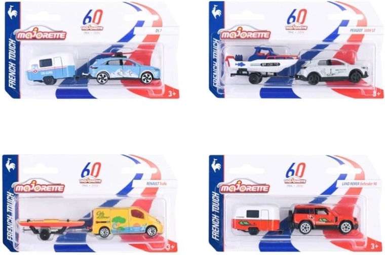 Majorette French Touch autootje met aanhanger (1 st., willekeurige keuze)