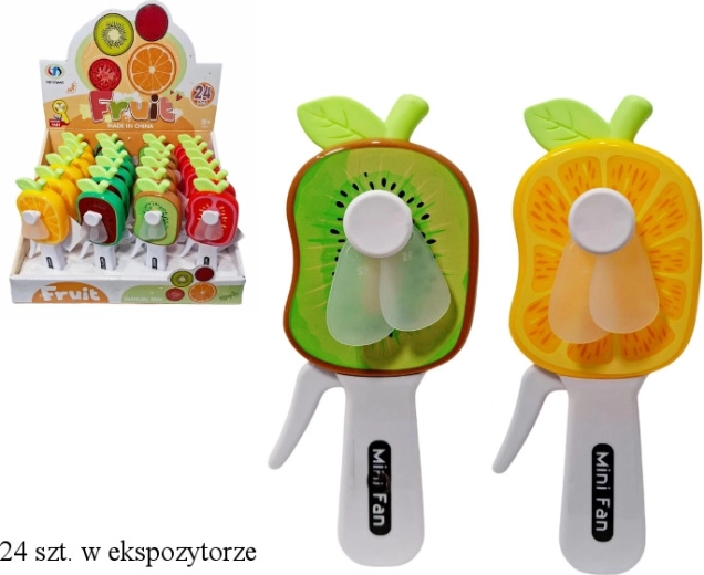 Plastic handventilator in de vorm van fruit