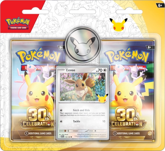 Pokémon TCG: 30th Celebration blister met 2 boosters en Eevee-kaart