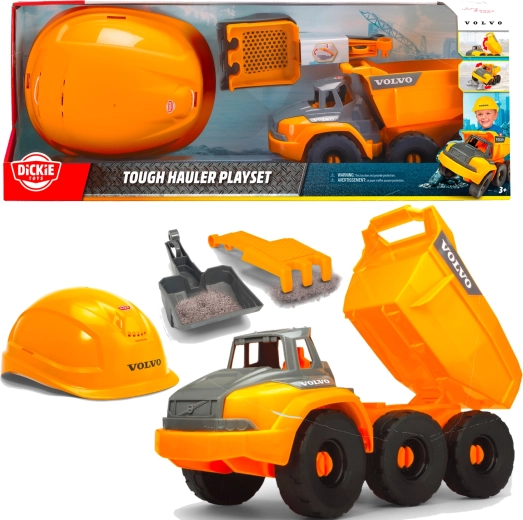 Dickie Toys Volvo bouwset met kiepwagen en veiligheidshelm