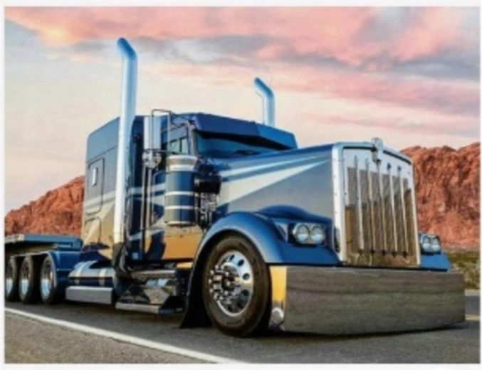 Diamant schilderen Blauwe truck 30x40 cm