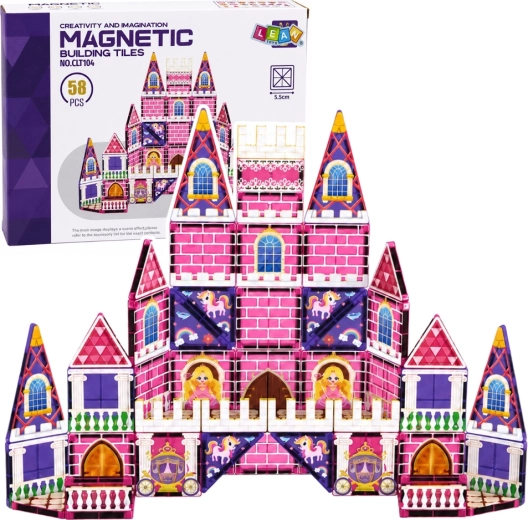Magnetische bouwdelen prinsessenkasteel – 58 delen