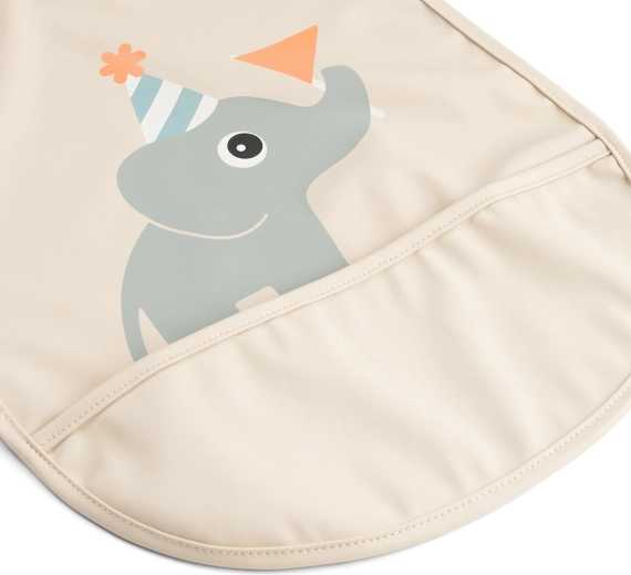 Done by Deer Celebration slabbetje met klittenbandsluiting, zandkleurig