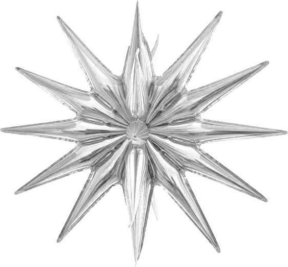 Folieballon 3D ster zilver 50 cm