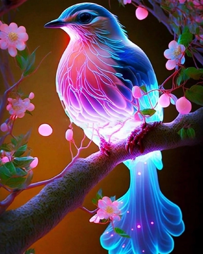 Norimpex Schilderen op nummer Magische lichtgevende vogel 40 × 50 cm