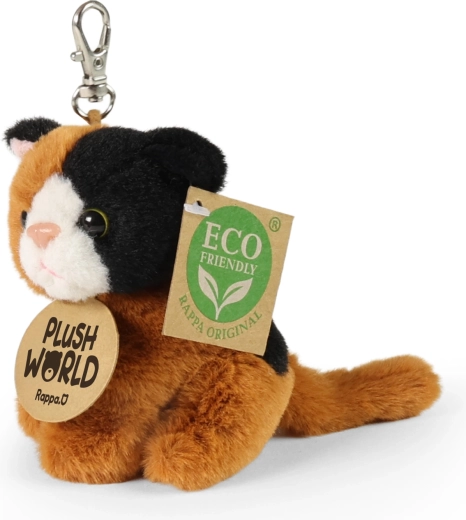 Pluchen sleutelhanger kat ECO-FRIENDLY Plush World 9 cm