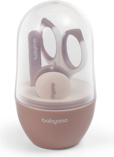 BabyOno manicureset voor kinderen in etui beige