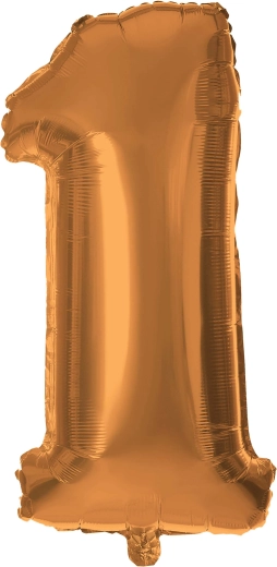Folieballon cijfer 1 30 cm brons TORO