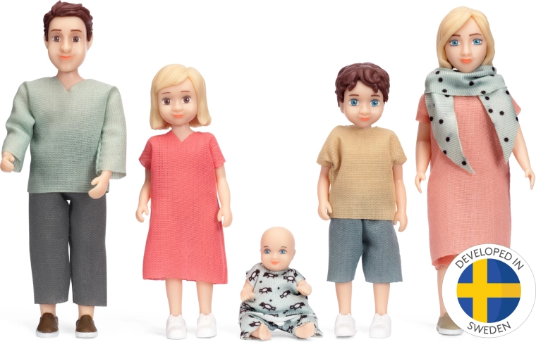 Poppenfamilieset voor het Lundby poppenhuis Charlie