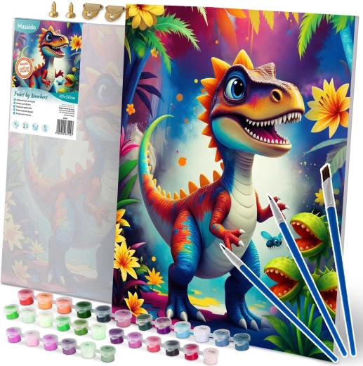 Schilderen op nummer 40 × 50 cm – dinosaurus MASSIDO