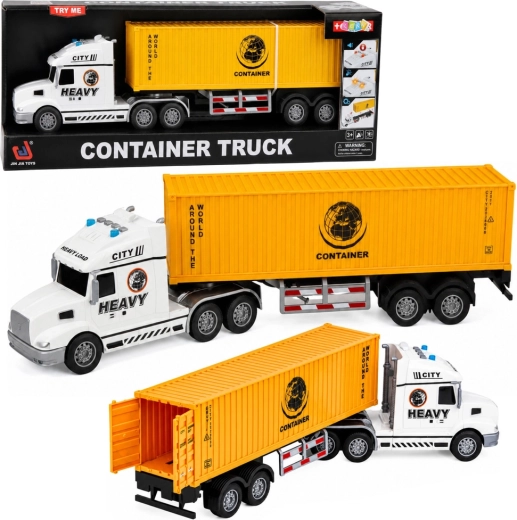 Kindertruck TIR met afneembare container, licht en geluid 54 cm (geel) - 1 stuk