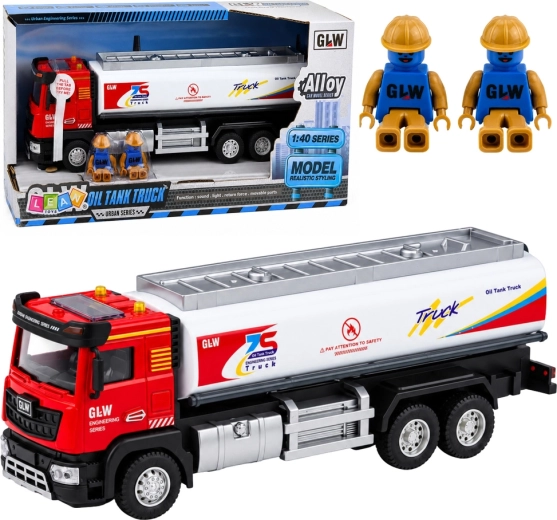 Metalen tankwagen met frictieaandrijving met licht en geluid 1:40 - 1 stuk